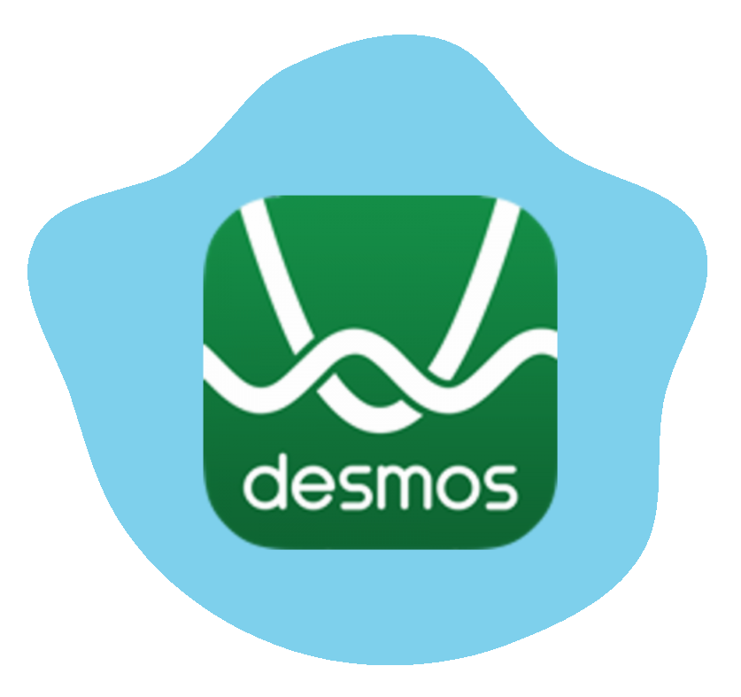 Desmos Logo over a blob background